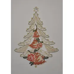 Fensterbild STICKEREIEN PLAUEN "Weihnachtsbaum" Gr. 1, bunt, B:26cm H:34cm, Textil, Fensterbilder