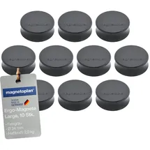 Magnetoplan Ergo-Magnete, large, Felsgrau, Pack a 10 Stück