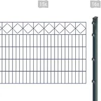 Arvotec Doppelstabmattenzaun ARVOTEC "EXCLUSIVE 100 zum Einbetonieren "Karo" mit Zierleiste", grau (anthrazit), H:100cm, Stahl, Kunststoff, Zaunelemente, Zaunhöhe 100 cm, Zaunlänge 2 - 60 m