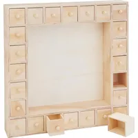 VBS DIY-Adventskalender Rahmen 36,5x36,5x6,5cm Beige