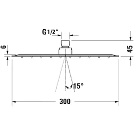 Duravit Kopfbrause, 1 Strahlart, UV0660031046,