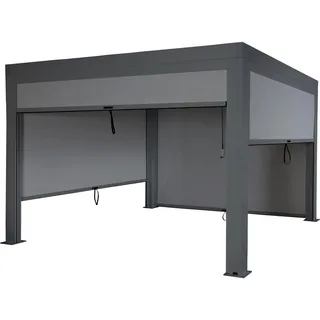 mit Seitenwand Anthrazit 10 cm Alu-Gestell 3 x 4 m