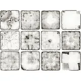 Fliesenaufkleber QUEENCE "Verwaschen", grau, B:15cm H:15cm T:0,1cm, Fliesenaufkleber, Stickerfliesen, selbstklebend, Sticker, 12er Set