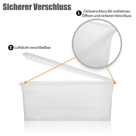BigDean 5 Stück Aufbewahrungsbox mit Deckel 5L robust & stapelbar Plastikbox transparent Germany