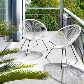 Tectake tectake® Gartenstuhl, Retro-Design im Acapulco-Stil,