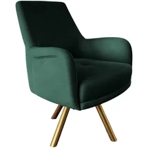 Fun Möbel Drehsessel Valerie Stoff Elisa Velvet 75 x 75 x 75 cm Grün