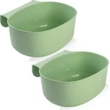 penelife 2x Wickeltisch Organizer zum Anhängen - Auffangschale für Küchenabfälle zum Einhängen - Waschschüssel Baby für Wickeltisch - Abfall... - grün