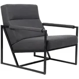 SVITA Cocktailsessel CHRIS, Loungesessel mit Armlehnen, Stoffbezug, Anthrazit grau