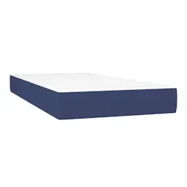 vidaXL Boxspringbett mit Matratze & LED Blau 90x200 cm Stoff