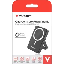 Verbatim Charge 'n' Go Power Bank Magnetic Wireless 10000mah Schwarz