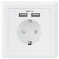 Sygonix SY-5045294 Einbau-Steckdose erhöhter Berührungsschutz, mit USB-Ladeausgang IP20 Weiß