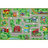 Capslpad Kinder Teppiche,Spielteppich für Kinder Stadtstadt Straße 160x100 cm Kinderteppich Spielmatte Lernbereich Teppich Pädagogischer Spielteppich für Kleinkinder Schlafzimmer