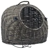vidaXL Katzen-Transportkorb 50 x 42 x 40 cm Braun/Grau
