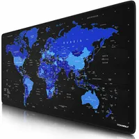 Titanwolf Gaming Mauspad, 900 x 400mm XXL Mousepad, verbessert Präzision & Geschwindigkeit, Welktarte blau