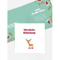 Einladung Weihnachtskarten selbst gestalten mit Spruch und Fotos im Onlinedesigner bei Meine-Kartenmanufaktur.de