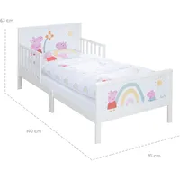 roba Kinderbett Peppa Pig 70 x 140 cm Holz weiß rosa