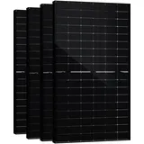 SAKETE Solarpanel 2000W Bifazial (+400W), Solarmodul Doppelglas Full Black, N-Typ Photovoltaik Modul für Balkonkraftwerk, 500W PV Panel 4er