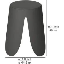 Wenko Badhocker Comiso Duschhocker anthrazit, belastbar bis 180 kg, rutschfeste Füße, 44,5x46,0x44,5 cm