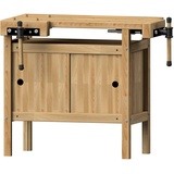 ANKE Hobelbank / Kinderhobelbank Modell 40 (Oberfläche Werkbankplatte gewachst, Korpus Naturbelassen; höhenverstellbar; 920 x 540 x 640/750 mm, Werkbank inkl. 8 Holzbankhaken) 800058