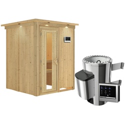KARIBU Sauna »Ogershof«, inkl. 3.6 kW Saunaofen mit externer Steuerung, für 3 Personen - beige