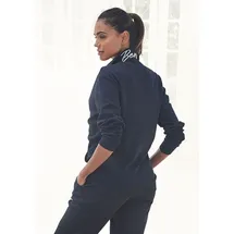 bench. loungewear Sweatjacke BENCH. LOUNGEWEAR, Damen, Gr. 36/38, schwarz, Interlock, Obermaterial: 100% Baumwolle, unifarben, Basic, Basic hüftlang, Rippbündchen, Sweatjacken Sweatjacke, mit glänzender Logostickerei am Stehkragen, Loungewear