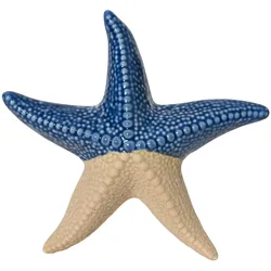 Decoris Seestern Deko Maritim 16x2cm Porzellan Dekofigur Dekoseestern Dekoidee Geschenkidee Tischdeko Meeresdeko Stranddeko Blau Beige