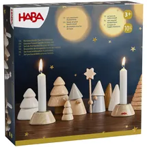 HABA 2012293001 - Kerzenständer-Set Wichtelwald, Adventsdeko