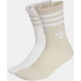 adidas 3-Streifen Glitzer Crew Socken 2er Pack Ice Gold/White 43-45