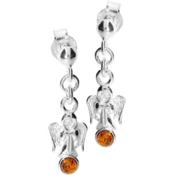Paar Ohrhänger OSTSEE-SCHMUCK "Ostsee-Schmuck Ohrhänger Engel Ohrhänger Engel", weiß, Ohrringe, Damen, 25 x 8mm, Silber 925 (Sterlingsilber)