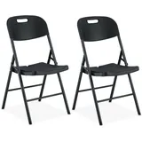 Relaxdays Klappstuhl 1004960346 2er Set 100 x 50 x 90 cm schwarz