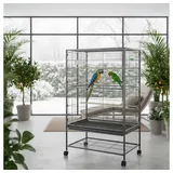 Feel2Home Voliere Vogelvoliere Vogelkäfig Vogelhaus Grau XXL Käfig Zuchtkäfig Tierkäfig grau