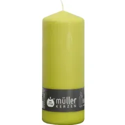 Müller Kerzen Stumpenkerze, maigrün 2011807076 , 1 Packung = 6 Stück, (Ø x H): 70 x 180 mm
