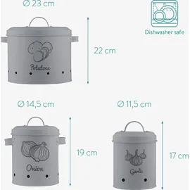 Navaris Vorratsdosen Set dunkelgrau aus Eisen spülmaschinenfest