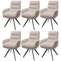 Mendler 6er-Set Esszimmerstuhl HWC-G66, Küchenstuhl Stuhl, drehbar Auto-Position Stoff