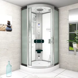 AcquaVapore D46-10M0 Komplettdusche mit Schiebetür 90 x 90 cm weiß Sicherheitsglas D46-10M0