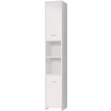 CASARIA Bad Hochschrank Neapel 180x30x30cm 6 Fächer 2 Türen Badschrank Badezimmerschrank Badmöbel Schrank Regal Weiß - Casaria
