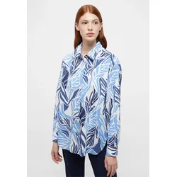 Hemdbluse ETERNA "OVERSIZE FIT", Damen, Gr. 38, blau (indigo), 100% cotton, modisch, Blusen