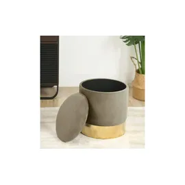Möbel Kraft Pouf mit Stauraum ¦ beige Ø: 39.0