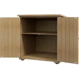 Outsunny Gartenschrank Geräteschrank wetterfester Holzschrank mit Doppeltür 77,5 x 88 x 90 cm für Garten & Terrasse in Natur   Aosom.de