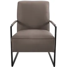 K+W Komfort & Wohnen Cocktailsessel K+W KOMFORT & WOHNEN, braun (coffee), B:62cm H:77cm T:83cm, Sessel, Cocktailsessel, mit bezogenen Armlehnen, Gestell in Metall schwarz Struktur