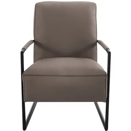 K+W Komfort & Wohnen Cocktailsessel K+W KOMFORT & WOHNEN, braun (coffee), B:62cm H:77cm T:83cm, Sessel, Cocktailsessel, mit bezogenen Armlehnen, Gestell in Metall schwarz Struktur