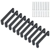 Homewit Möbelgriff Edelstahl Schrankgriff Küchengriffe mit 25 und 40mm Schrauben (Set, 10-St., 5 Stück), Möbelgriff x 5, 25mm-Schrauben x 10, 40mm-Schrauben x 10 schwarz 16 cm