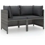 Vellora Big-Sofa 2-Sitzer-Gartensofa mit Polstern Grau Poly Rattan grau