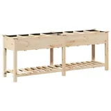 vidaXL Gartenpflanzer mit Rastern 203x53x76 cm aus massivem Kiefernholz