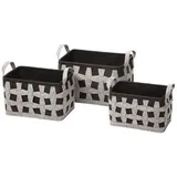 MACOSA HOME Dekokorb Filzkörbe 3er Set rechteckig  verschiedene Größen  cm grau