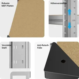Wiltec Schwerlastregal Stahl 75x30x154cm verzinkt 875kg