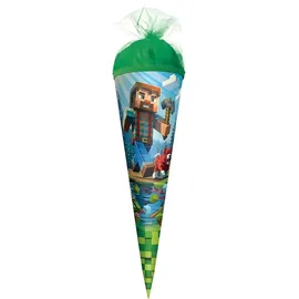 ROTH Schultüte Block Game, 22 cm, rund, Tüllverschluss