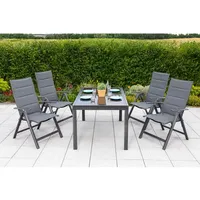 Merxx Gartenmöbel-Set Taviano 5-teilig Grau Ausziehtisch