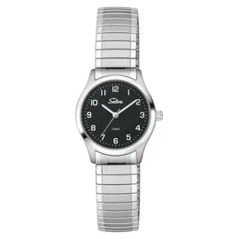 Selva SELVA Quarz-Armbanduhr mit Zugband Zifferblatt schwarz Ø 27mm
