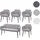 Mendler Esszimmer-Set HWC-L13, 4er-Set Stuhl+Sitzbank Esszimmergruppe Sitzgruppe Esszimmergarnitur, Stoff/Textil ~ grau